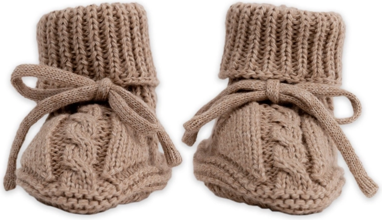 Lodger pletené capáčky knit cable fudge 0–6 měsíců