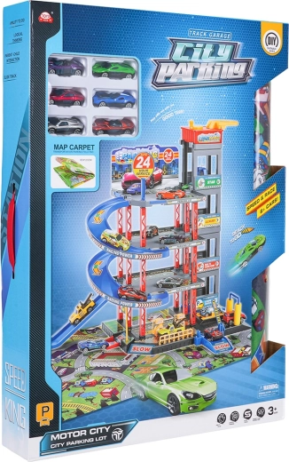 Mega víceúrovňové parkoviště s podložkou a příslušenstvím