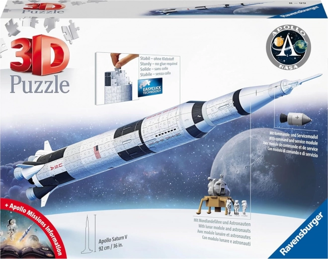Puzzle 3D Raketa Apollo Saturn V