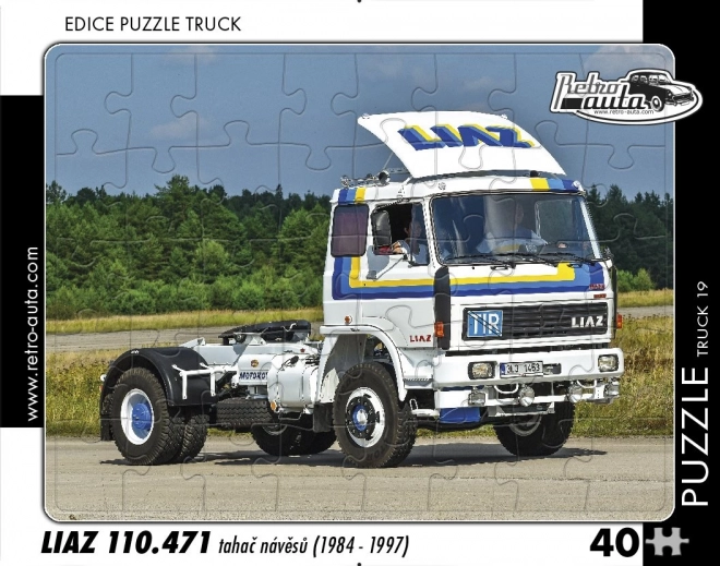 Retro auta puzzle Truck Liaz 110.471 tahač návěsů 40 dílků