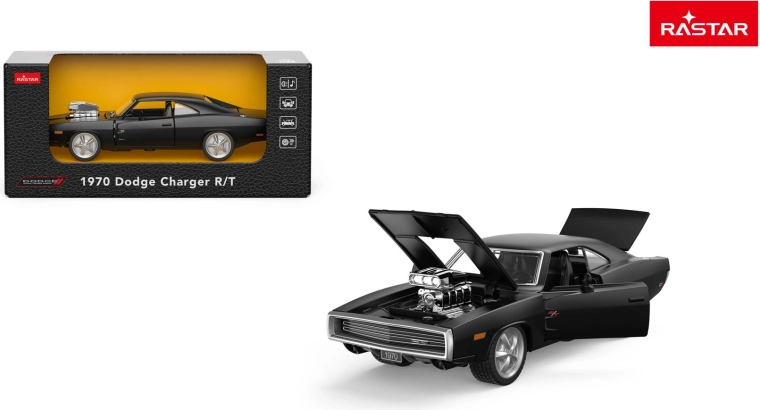 Kovový model auta Rastar 1970 Dodge Charger R/T 1:36 černý