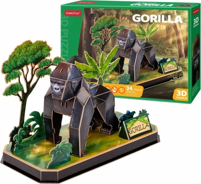 3D puzzle Zvířecí kamarádi – gorila (34 dílků)