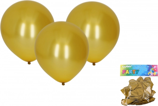 Metalický zlatý balónek nafukovací 30 cm - 10 kusů
