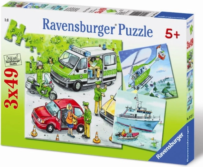 Puzzle policie v akci 3×49 dílků RAVENSBURGER