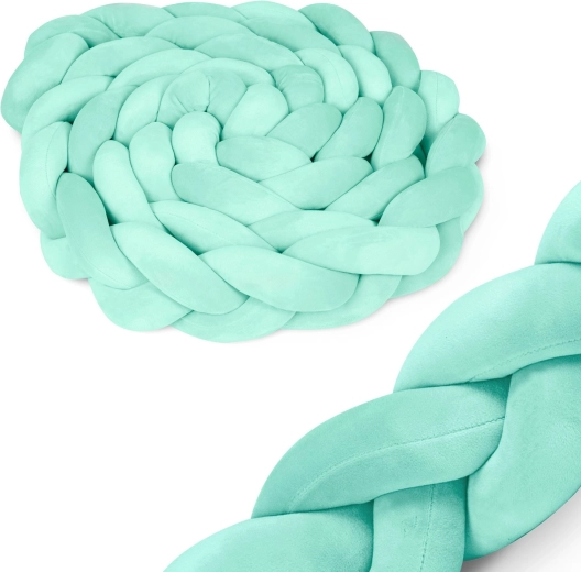 Pletený mantinel do postýlky 3 m – mátový