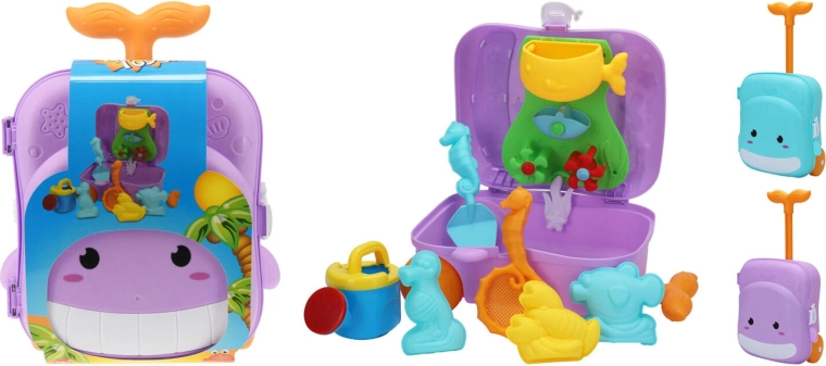 Kufřík s formičkami na písek – sada 7 dílů, mix barev