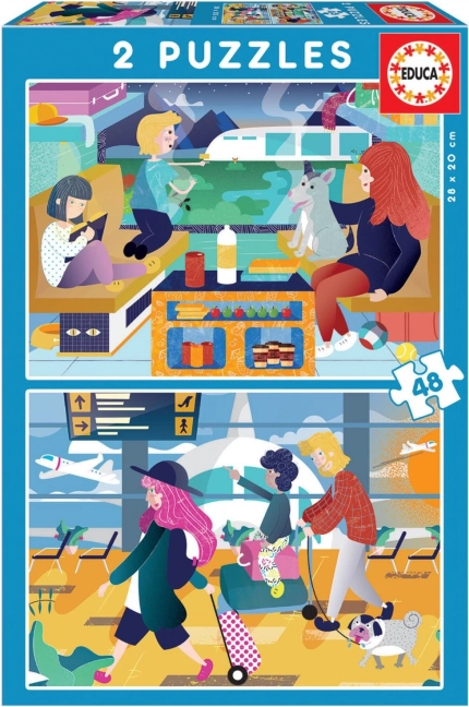 EDUCA Puzzle Cestování 2x48 dílků
