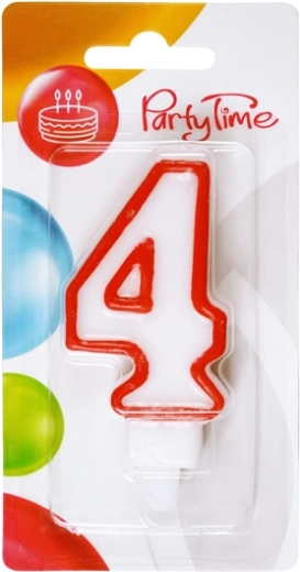 Narozeninová svíčka číslo 4 červená