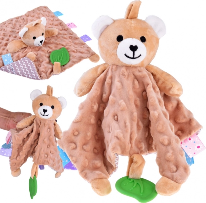 Plenková mazlivka králíček s cedulkami a kousátkem pro miminka – Medvěd