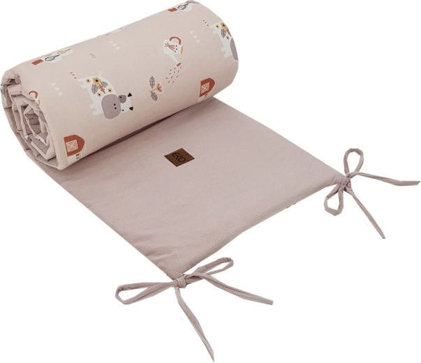 Eko chránič do postýlky velvet bees beige