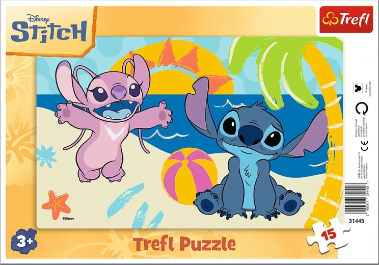 Trefl puzzle Lilo & Stitch: u moře 15 dílků