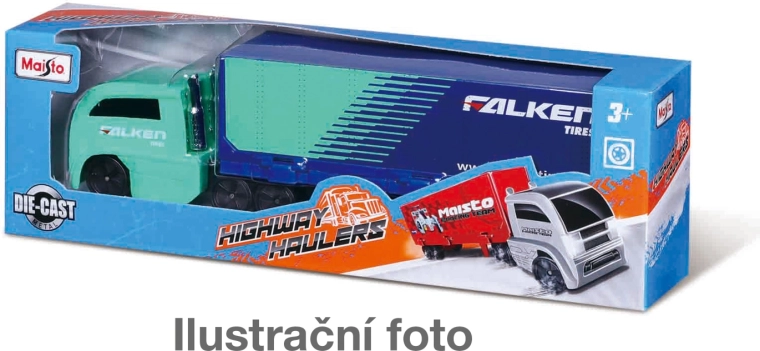 Maisto Highway Haulers kovový tahač s vlekem