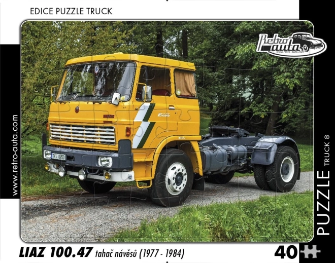Puzzle RETRO-AUTA – LIAZ 100.47 tahač návěsů, 40 dílků