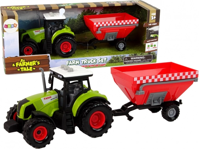 Traktor se zvukem a odnímatelným přívěsem FARMA pro děti