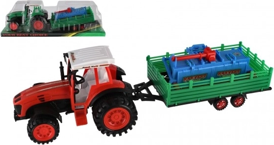 Traktor s vlekem a rotavátorem plast 52 cm na setrvačník