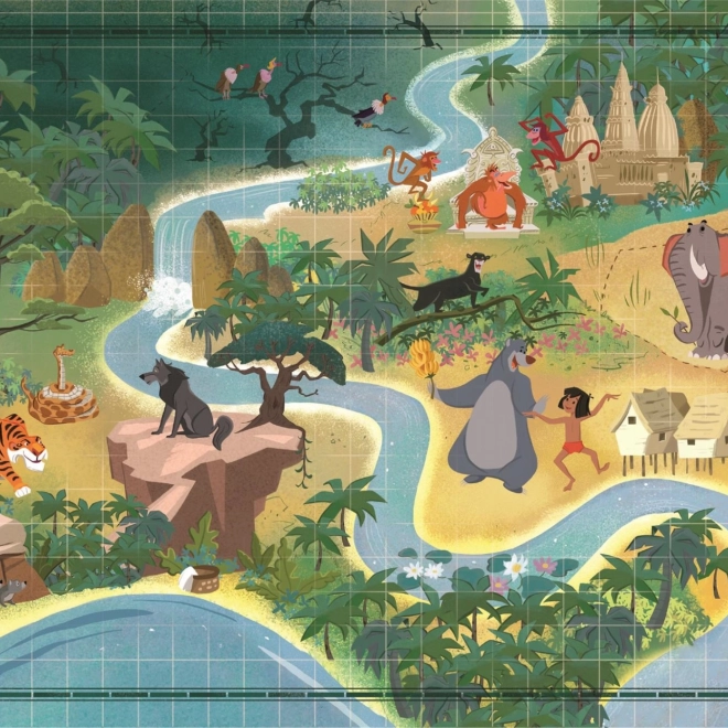 Puzzle Clementoni Story Maps: Kniha džunglí (1000 dílků)