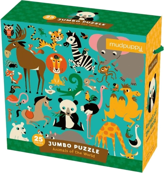 Mudpuppy jumbo puzzle zvířátka z celého světa 25 dílků