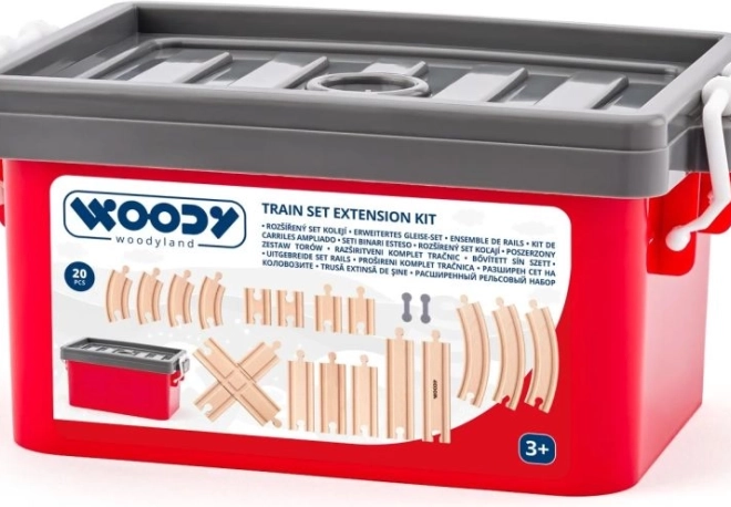 Sada dřevěných kolejnic v boxu – 20 ks