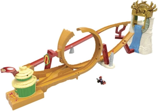 Mario Kart ostrov Donkey Konga závodní dráha s autem Hot Wheels