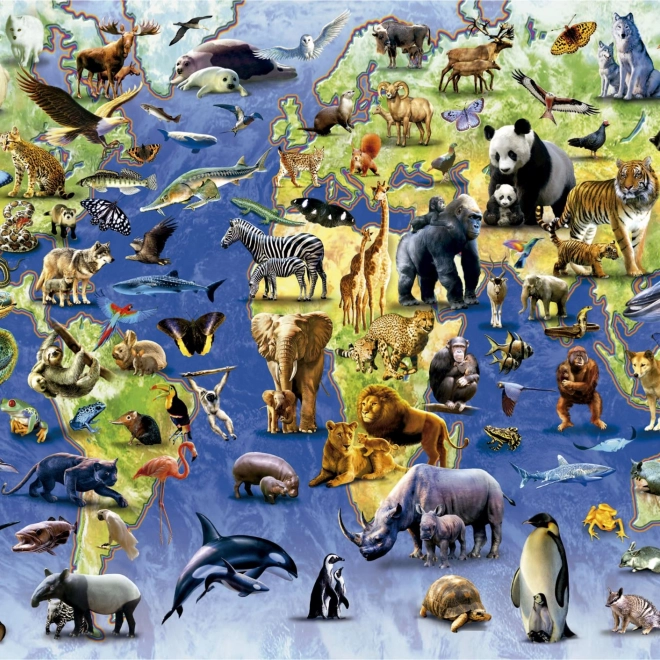 Puzzle EDUCA 100 ohrožených druhů – 500 dílků