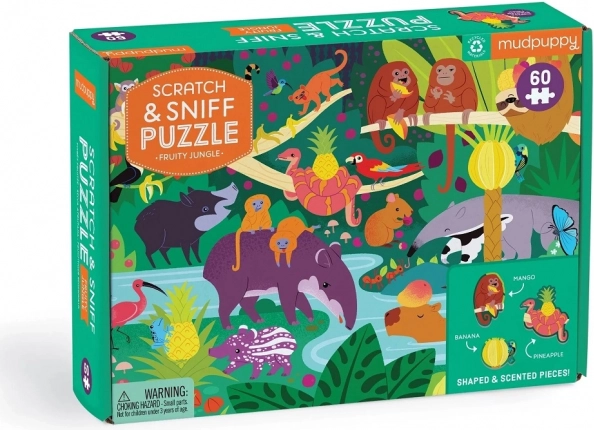 Mudpuppy voňavé puzzle ovocná džungle, 60 dílků