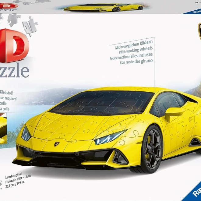 3D puzzle model Lamborghini Huracán Evo žluté od Ravensburger