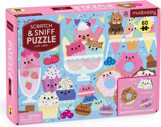 Mudpuppy puzzle Kočičí kavárna s vůní – 60 dílků