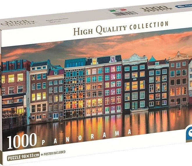 Clementoni panoramatické puzzle Ráno v Amsterdamu 1000 dílků (98 × 33 cm)