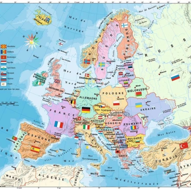 Mapa Evropy puzzle 200 dílků