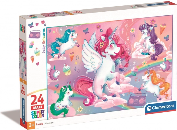 Maxi puzzle 24 dílků veselí jednorožci CLEMENTONI