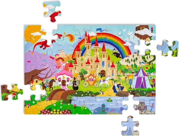 Bigjigs Toys puzzle Fantasy svět – velké podlahové dřevěné puzzle pro děti