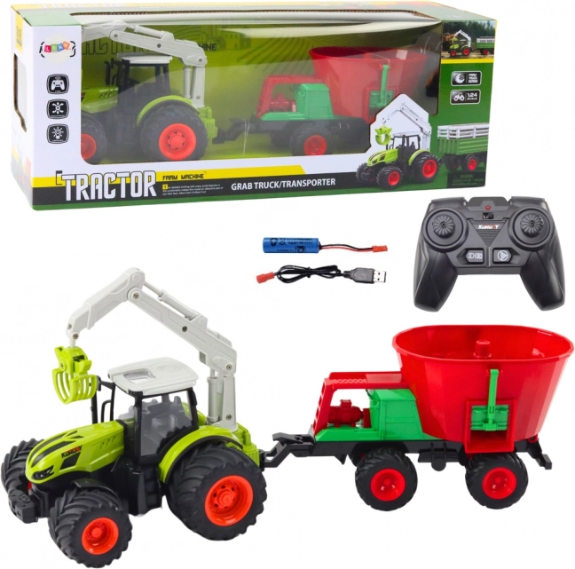 RC traktor se sečkou a otočným chytákem 2.4 GHz