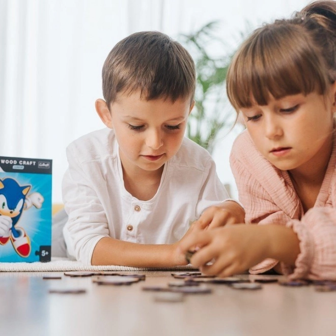 Dřevěné puzzle Sonic 50 dílků