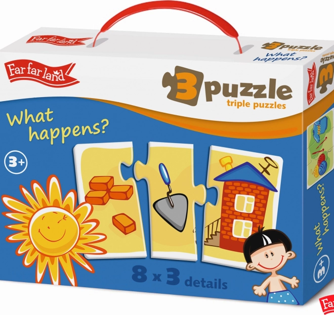 Far Far Land Puzzle činnosti trojice 8 obrázků
