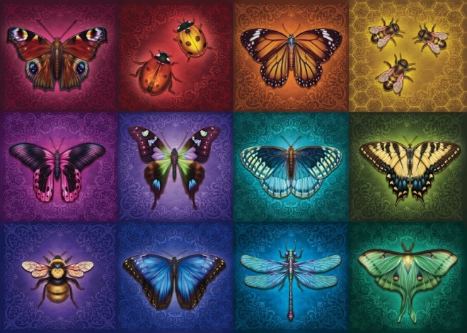 Krásní okřídlení hmyzi puzzle 2D 1000 dílků
