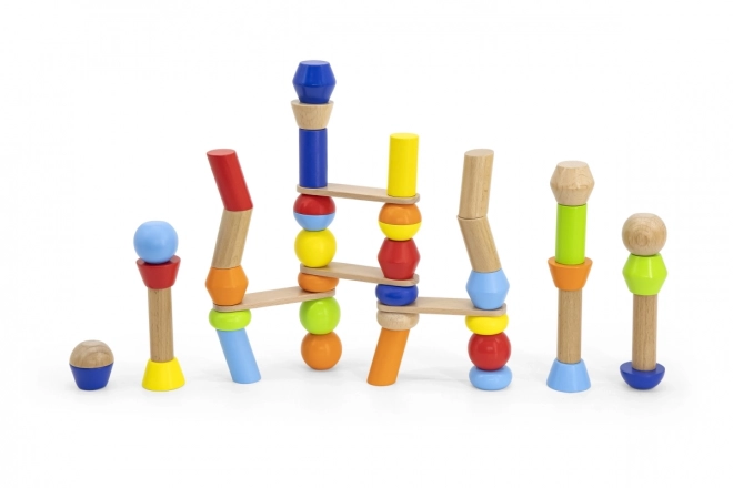 Dřevěné geometrické stavebnice 52 ks Viga