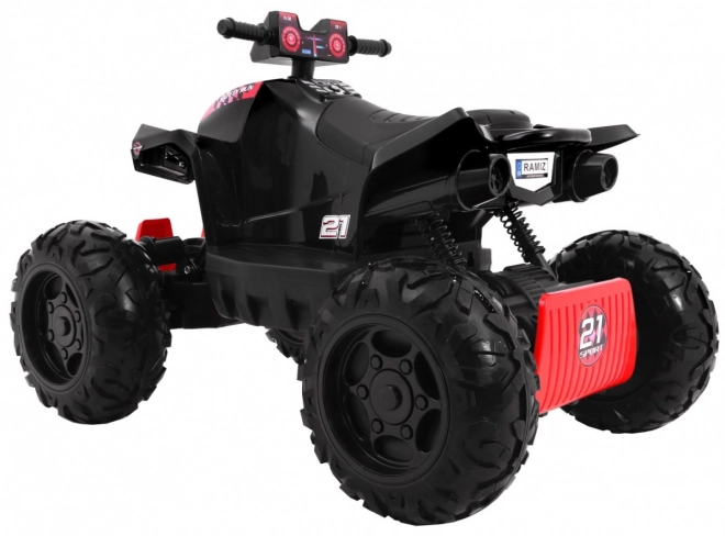 Dětská čtyřkolka Sport Run Battery Quad Black + 4x4 + LED + rádio MP3