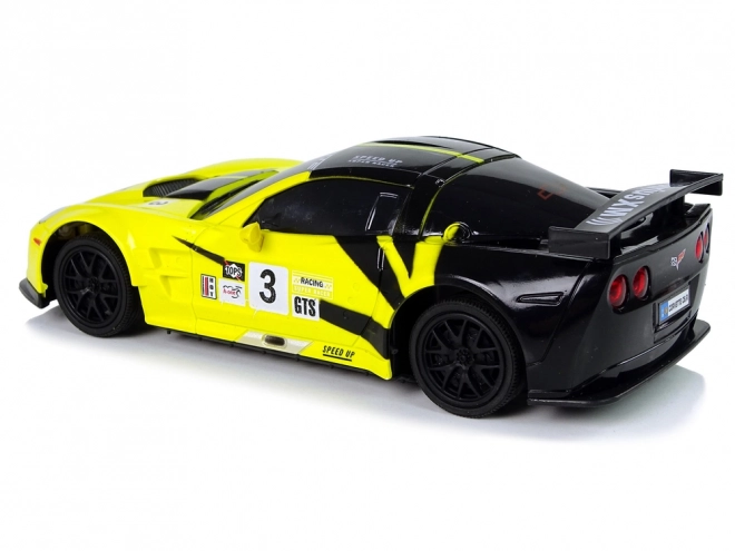 Sportovní auto R/C 1:24 Corvette žluté C6.R 2.4 G světla