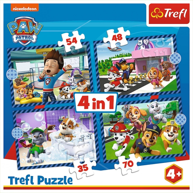 TREFL Puzzle Tlapková patrola: Psí záležitosti 4v1 (35,48,54,70 dílků)