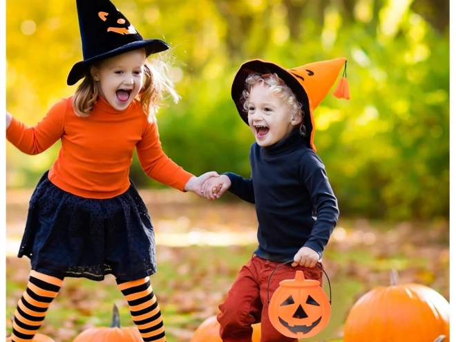 Halloweenský kbelík na cukroví v dýňovém designu
