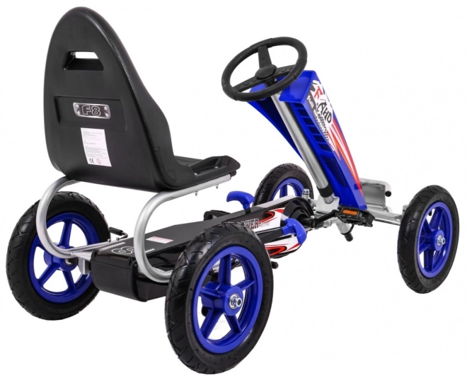 Motokára Full Ahead AIR s pedály pro děti 3+ Modrá + Nastavení sedadla + Nafukovací kola + Ruční brzda