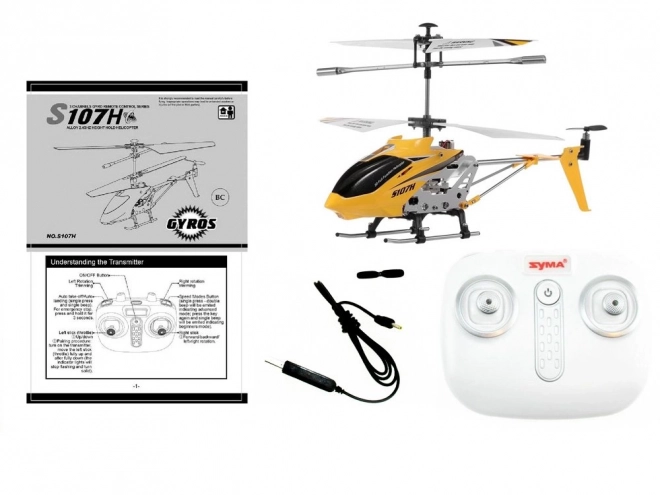 Syma Controlled Helicopter S107H na dálkové ovládání 2,4 GHz RC0544 – Žlutá