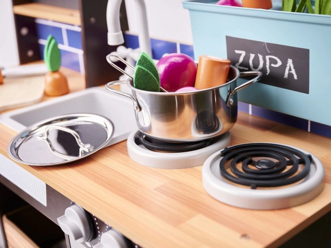 Dětská dřevěná kuchyň mdf s doplňky loft xxl