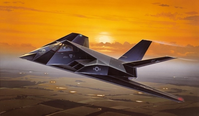Plastikový model letadla F-117A Stealth ke slepení
