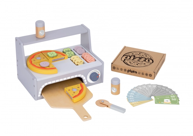 Tooky Toy dřevěný pizza set s doplňky