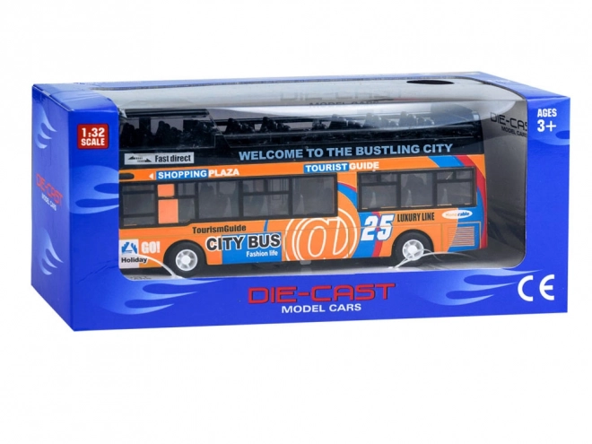 Kovový patrový autobus s otevíracími dveřmi – Žlutá