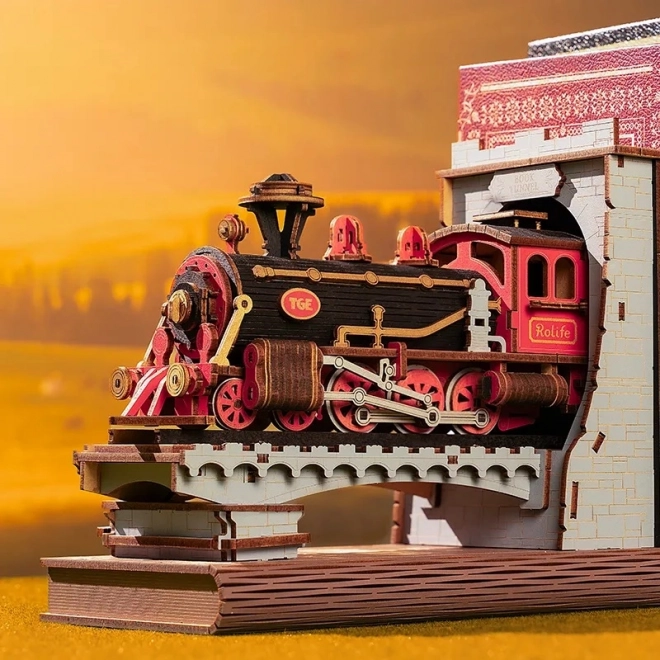 3D skládačka zarážka na knihy Historický parní vlak