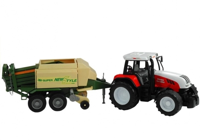 Velký traktor s přívěsem zemědělský stroj 65 cm
