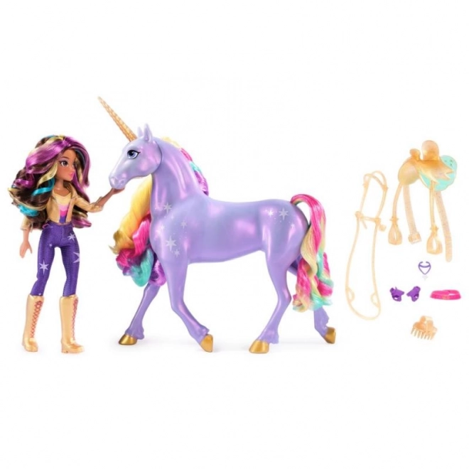 Unicorn Academy světelný jednorožec Wildstar s panenkou Sophií