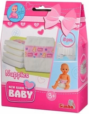 Sada 5 plenek pro panenky NEW BORN BABY (38–43 cm)